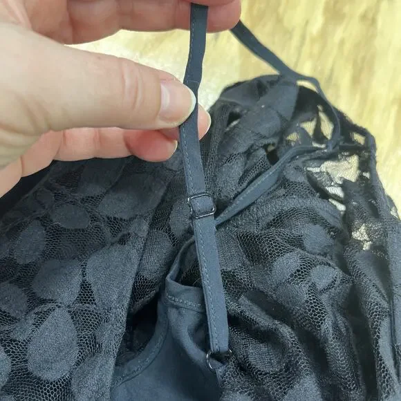 Free People Whimsygoth Mini Dress Size 2 Witchy Grunge Asymmetric Dark Romantic - Picture 7 of 12